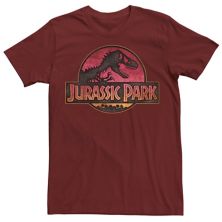 Men's Jurassic Park Logo Gradient Sunset Graphic Tee Jurassic World