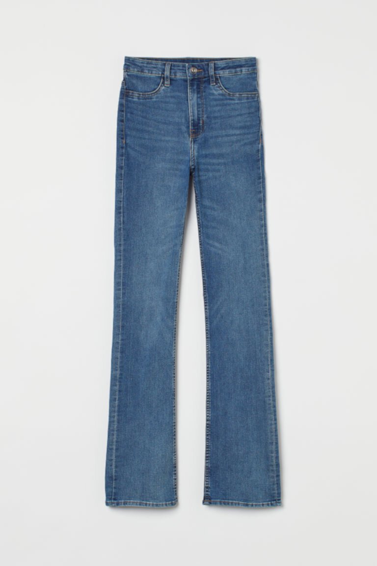 Расклешенные джинсы с высокой талией H&M