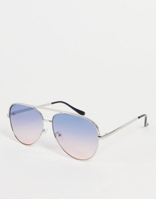 Серебристо-голубые солнцезащитные очки-авиаторы AJ Morgan Ramblers с эффектом омбре AJ Morgan
