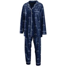 Женская одежда от Erin Andrews, темно-синий комплект для сна с рубашкой и брюками на пуговицах и длинными рукавами Penn State Nittany Lions WEAR by Erin Andrews
