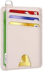 Кардхолдер EcoVision Slim Minimalist с передним карманом, блокировка RFID, держатель для кредитных карт с отсоединяемым D-образным болтом для мужчин и женщин EcoVision