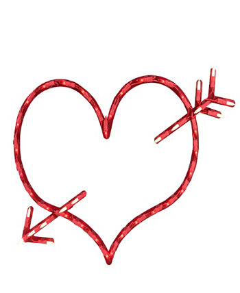 17-дюймовое освещенное сердце со стрелкой, украшение в виде силуэта окна ко Дню святого Валентина Northlight