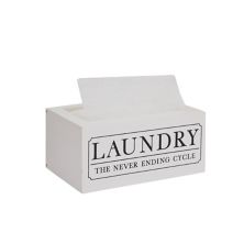 Dryer Sheet Container for 120 Sheets, Farmhouse Laundry Room Décor (White, 8x5x3 In) Farmlyn Creek