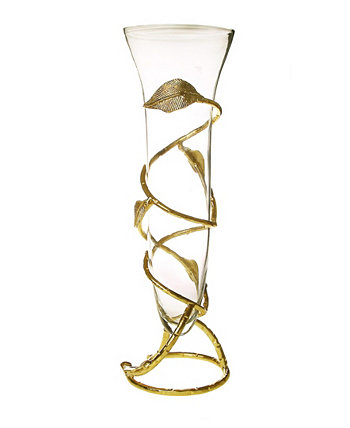 Стеклянная ваза с изображением листьев Classic Touch
