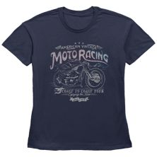Женская винтажная футболка Fifth Sun American Moto Racing Coast To Coast Line Art с графикой FIFTH SUN