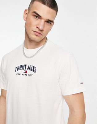 Белая хлопковая футболка классического кроя с логотипом Tommy Jeans Tommy Jeans
