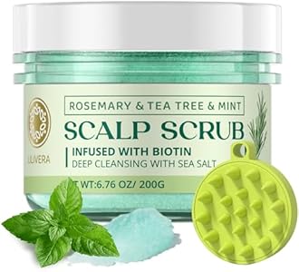 Rosemary Hair Growth Scalp Scrub: Clarifying and Exfoliating Scalp Treatment for Thinning Hair - Salt Scrub for Oily Scalp Dandruff and Build-Up Remover Lilivera