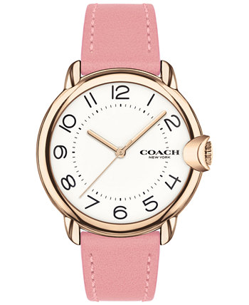 Женские часы Arden с розовым кожаным ремешком, 36 мм COACH