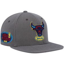 Men's Mitchell & Ness Charcoal Chicago Bulls Hardwood Classics 1996 NBA Finals Carbon Cabernet Fitted Hat Mitchell & Ness