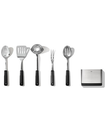 Набор кухонных инструментов Good Grips из 6 предметов для приготовления и подачи Oxo