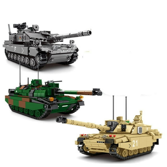 Tank model DIY assembled small particle toy challenger tank XTEILC