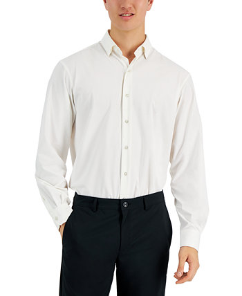 Мужская однотонная классическая рубашка стандартного кроя Travel Ready, созданная для Macy's Alfani