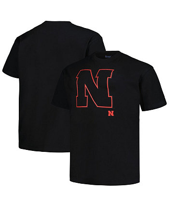 Мужская черная футболка Nebraska Huskers Big and Tall Pop Profile