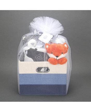 Blue 5-Piece Baby Gift Basket for Baby Shower/Newborn Welcome Home Lambs & Ivy