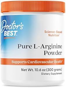 Doctors Best Pure L-Arginine Powder, Supports Cardiovascular Health, Non-GMO, Gluten Free, Soy Free, Vegan Net Wt. 10.6 oz (300 Grams) Doctor's Best