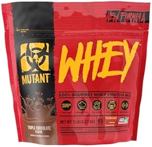 Mutant Whey – 100% Whey Protein Powder Shake, Gourmet Taste, 22g of Protein, Fast Absorbing, Easy Digesting, 5lbs - Triple Chocolate Mutant