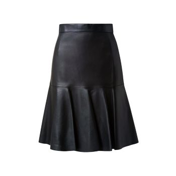 Pleated Vegan Leather Skirt Akris punto