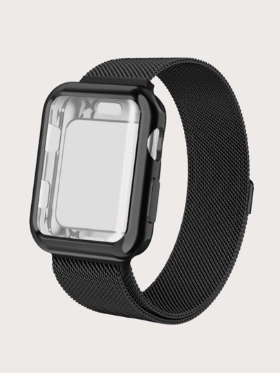 Ремешок для часов из нержавеющей стали & Чехол совместимый с Apple Watch SHEIN