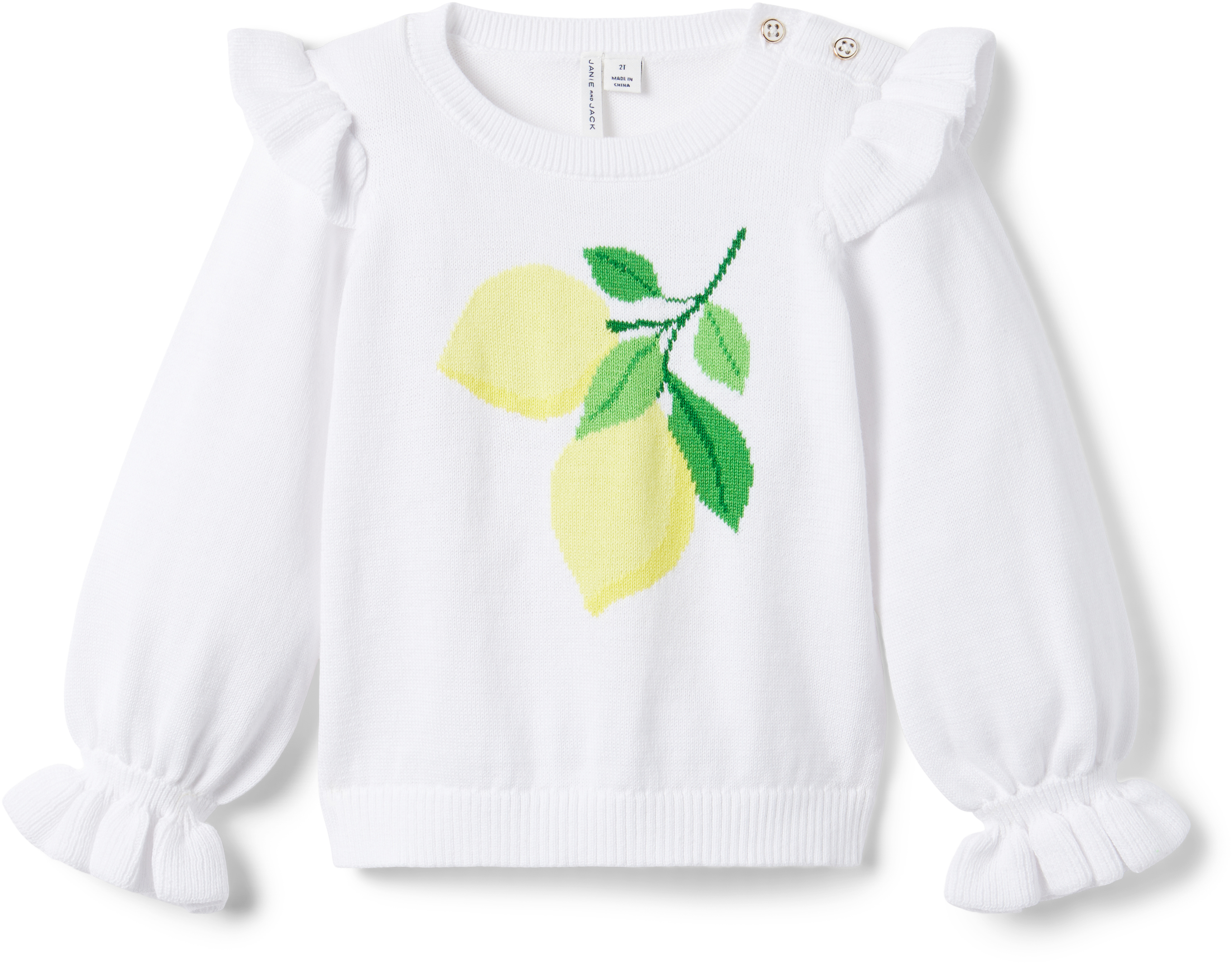 Лимонный пуловер-свитер (для малышей/маленьких детей/больших детей) Janie and Jack