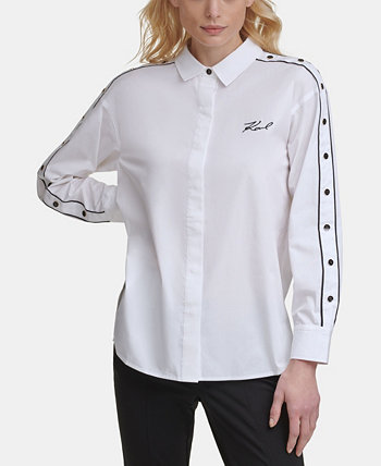 Рубашка с контрастными пуговицами и кнопками Karl Lagerfeld Paris