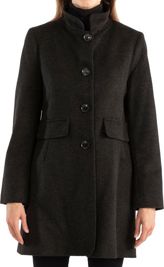 Пальто из смесовой шерсти с воротником-стойкой Sofia Cashmere