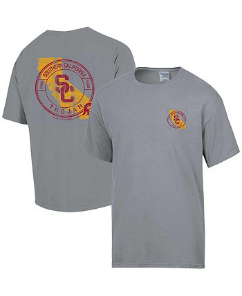 Men's Graphite Distressed USC Trojans STATEment T-shirt Comfortwash