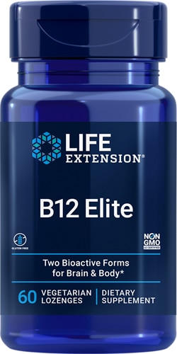 B12 Elite – 60 вегетарианских леденцов с двумя активными формами Life Extension