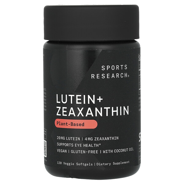 Лютеин + зеаксантин, растительного происхождения, 120 растительных мягких таблеток Sports Research