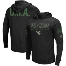 Men's Colosseum Black West Virginia Mountaineers Big & Tall OHT Military Appreciation Tango Long Sleeve Hoodie T-Shirt Colosseum