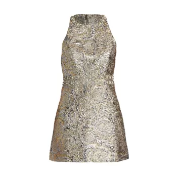 Мини-платье Dru с эффектом металлизированного жемчуга Alice + Olivia
