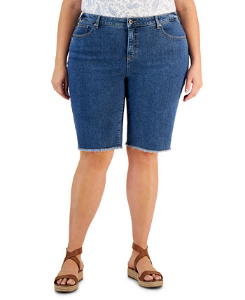 Джинсовые шорты-бермуды больших размеров с необработанными краями, созданные для Macy's Style & Co