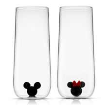 JoyJolt Disney Микки и Минни Иконки 2 шт. 14 унций. Набор высоких стаканов для хайбола JoyJolt