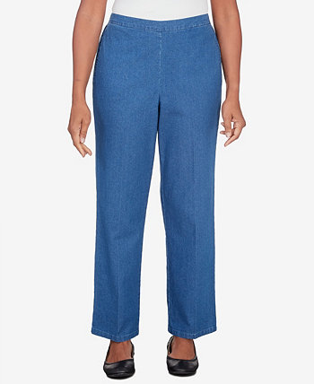 Женские короткие джинсовые брюки без застежек с лавандовыми полями Alfred Dunner