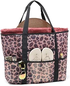 Сумка тоут F-color Mesh Beach Bag Family - 9 карманов для пляжного полотенца F-color