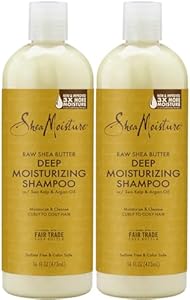 SheaMoisture Shea Shampoo, Sulfate Free - Raw Shea Butter Moisture Retention Shampoo with Sea Kelp & Argan Oil for Hair Repair, Scented, 16 Oz (Pack of 2) SheaMoisture