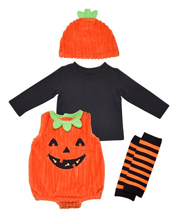 Комбинезон с тыквой для мальчиков и девочек, футболка, шапка и гетры, комплект из 4 предметов Baby Starters