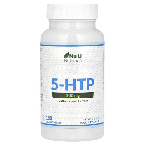 5-HTP, 200 мг, 180 веганских таблеток - Nu U Nutrition Nu U Nutrition