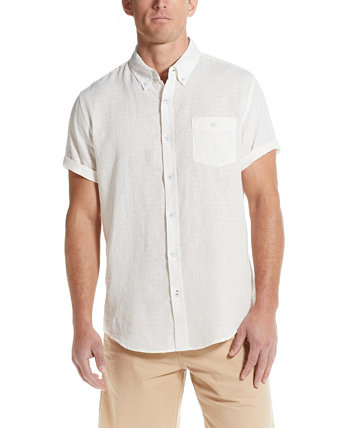 Men's Short Sleeve Solid Linen Cotton Shirt Weatherproof Vintage