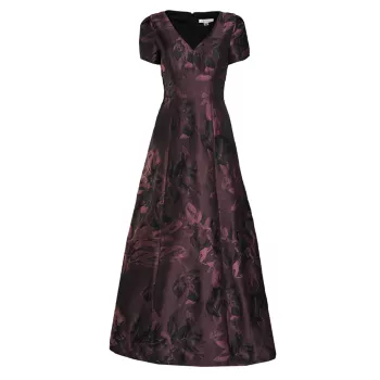 Жаккардовое бальное платье Rowena с цветочным принтом Kay Unger