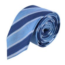 Men's Blue And Silver Striped Necktie Ascentix