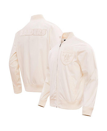 Мужская кремовая куртка нейтрального цвета с молнией во всю длину Las Vegas Raiders Pro Standard