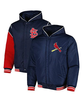 Мужская темно-синяя двусторонняя флисовая куртка с капюшоном St. Louis Cardinals JH Design