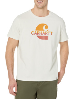 Плюс размер Свободный крой Тяжелая футболка с короткими рукавами и выцветшим рисунком C с рисунком C Carhartt