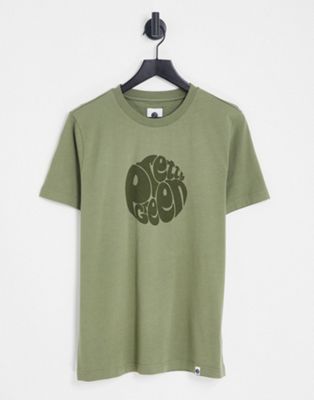 Pretty Green Gillespie logo t-shirt in khaki Pretty Green
