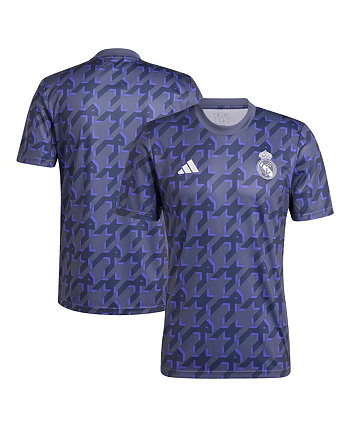 Мужская темно-синяя предматчевая футболка Real Madrid 2023/24 Adidas
