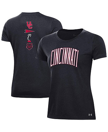 Черная женская футболка Two-Hit Cincinnati Bearcats Under Armour