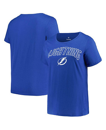 Синяя женская футболка с логотипом Tampa Bay Lightning размера плюс Profile