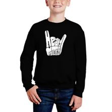 Heavy Metal - Boy's Word Art Crewneck Sweatshirt LA Pop Art
