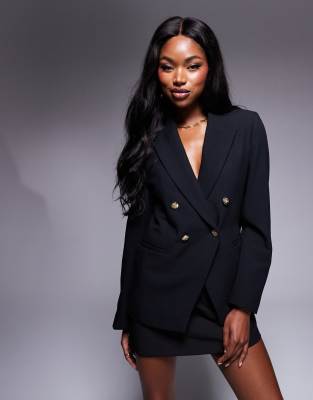 River Island structured blazer in black River Island