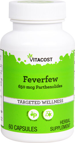 Feverfew -- 650 mcg Parthenolides - 60 Capsules (Капсулы) Vitacost